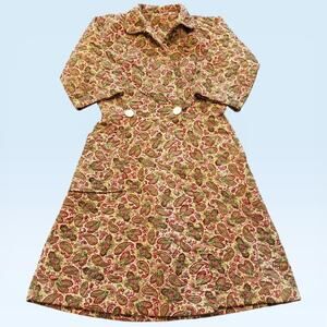 VTG Stan Herman Herbcraft M Grannycore Button Up Quilted House Coat Pocket